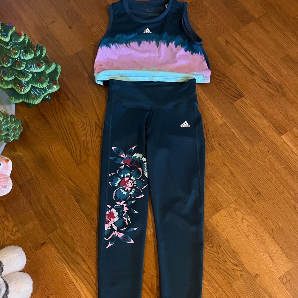 Adidas leggings and top